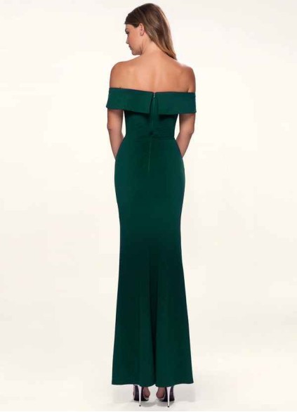 Blush Mark My Valentine Dark Emerald Stretch Crepe Maxi Dress Blush Mark My Valentine Dark Emerald Stretch Crepe Maxi Dress