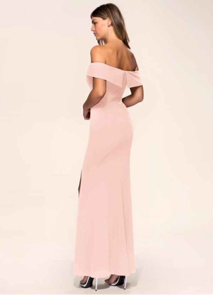 Blush Mark My Valentine Pink Stretch Crepe Maxi Dress Blush Mark My Valentine Pink Stretch Crepe Maxi Dress