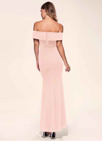 Blush Mark My Valentine Pink Stretch Crepe Maxi Dress Blush Mark My Valentine Pink Stretch Crepe Maxi Dress