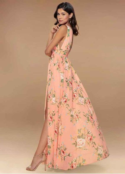 Blush Mark Versailles Blush Floral Print Floral Print Chiffon Maxi Dress Blush Mark Versailles Blush Floral Print Floral Print Chiffon Maxi Dress