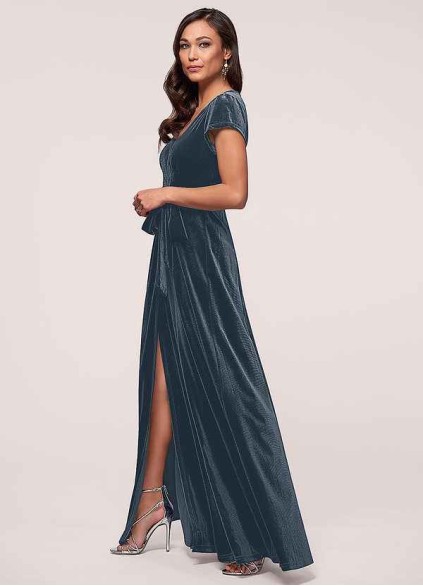 Blush Mark Dreaming Of You French Blue Velvet Maxi Dress Blush Mark Dreaming Of You French Blue Velvet Maxi Dress