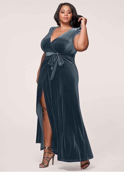 Blush Mark Dreaming Of You French Blue Velvet Maxi Dress Blush Mark Dreaming Of You French Blue Velvet Maxi Dress