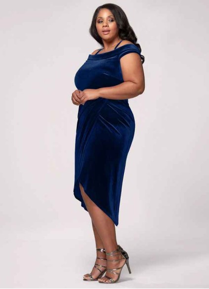 Blush Mark Sweet Desire Navy Blue Velvet Midi Dress Blush Mark Sweet Desire Navy Blue Velvet Midi Dress