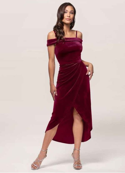 Blush Mark Sweet Desire Cabernet Velvet Midi Dress Blush Mark Sweet Desire Cabernet Velvet Midi Dress