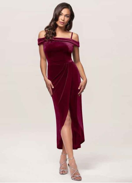 Blush Mark Sweet Desire Cabernet Velvet Midi Dress Blush Mark Sweet Desire Cabernet Velvet Midi Dress