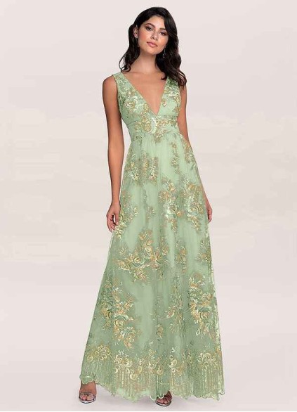 Blush Mark Romantic Adventure Dusty Sage Embroidery Tulle Maxi Dress Blush Mark Romantic Adventure Dusty Sage Embroidery Tulle Maxi Dress