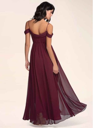 Blush Mark Philosophy Of Love Cabernet Chiffon Maxi Dress
