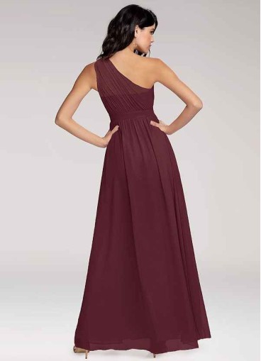 Blush Mark Magical Day Cabernet Chiffon Maxi Dress