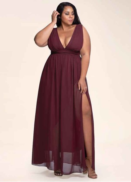 Blush Mark Dancing Queen Cabernet Chiffon Maxi Dress Blush Mark Dancing Queen Cabernet Chiffon Maxi Dress