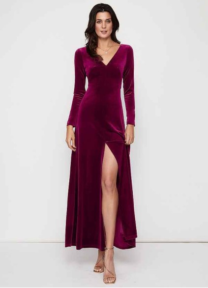 Blush Mark New Moon Cabernet Velvet Maxi Dress Blush Mark New Moon Cabernet Velvet Maxi Dress