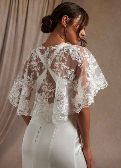 Onetaow Hephzibah Lace Tulle Wrap Onetaow Hephzibah Lace Tulle Wrap