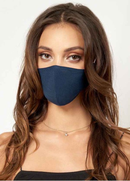 Non-medical Solid Color Cotton Reusable Face Mask Dark Navy Non-medical Solid Color Cotton Reusable Face Mask Dark Navy