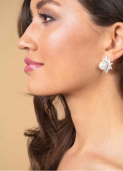 Elle Crystal and Pearl Statement Earrings Elle Crystal and Pearl Statement Earrings