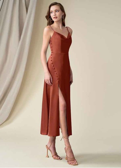 Onetaow Ceci Stretch Satin Dress