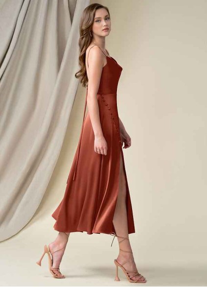 Onetaow Ceci Stretch Satin Dress