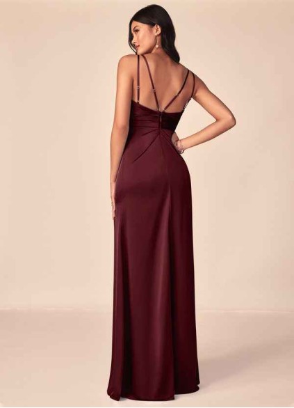 Onetaow Aqua Stretch Satin Dress