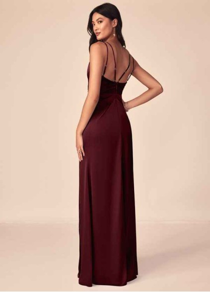 Onetaow Aqua Stretch Satin Dress