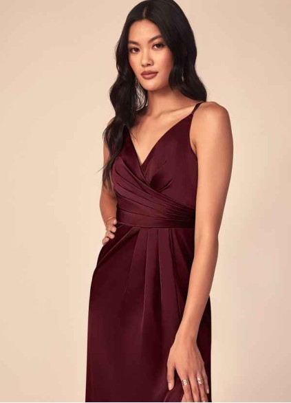 Onetaow Aqua Stretch Satin Dress
