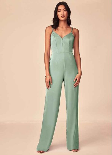 Onetaow Elizabella Stretch Satin Jumpsuit