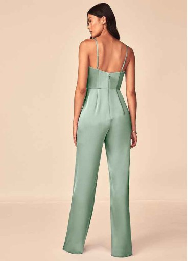 Onetaow Elizabella Stretch Satin Jumpsuit