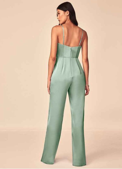 Onetaow Elizabella Stretch Satin Jumpsuit Onetaow Elizabella Stretch Satin Jumpsuit