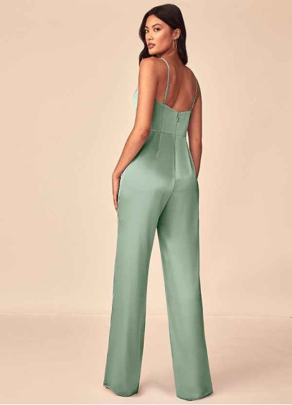 Onetaow Elizabella Stretch Satin Jumpsuit Onetaow Elizabella Stretch Satin Jumpsuit