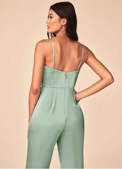 Onetaow Elizabella Stretch Satin Jumpsuit Onetaow Elizabella Stretch Satin Jumpsuit