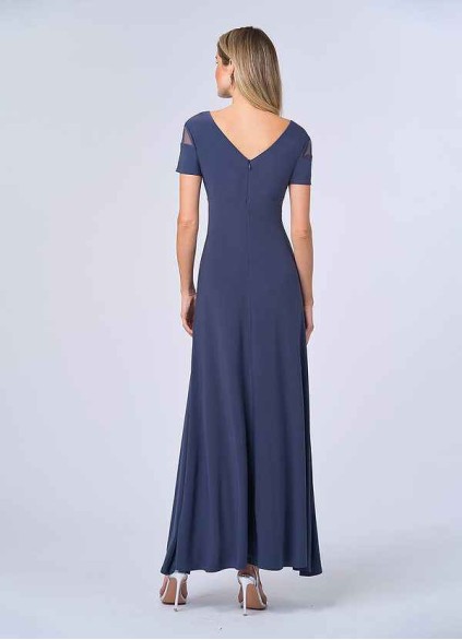 UpStudio Illusion Cap Sleeved Jersey Gown UpStudio Illusion Cap Sleeved Jersey Gown