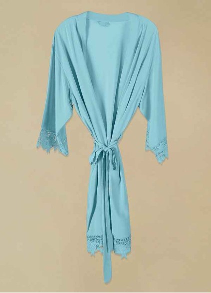 Floral Lace and Cotton Robe Floral Lace and Cotton Robe