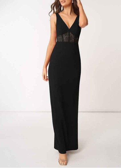 AZ Occasions Modern Romance Stretch Crepe Maxi Dress AZ Occasions Modern Romance Stretch Crepe Maxi Dress
