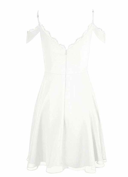 AZ Occasions Mini Lace and Chiffon Skirt Dress AZ Occasions Mini Lace and Chiffon Skirt Dress