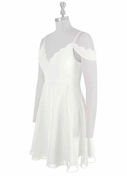 AZ Occasions Mini Lace and Chiffon Skirt Dress AZ Occasions Mini Lace and Chiffon Skirt Dress