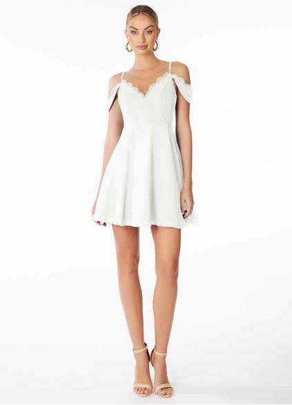 AZ Occasions Mini Lace and Chiffon Skirt Dress AZ Occasions Mini Lace and Chiffon Skirt Dress