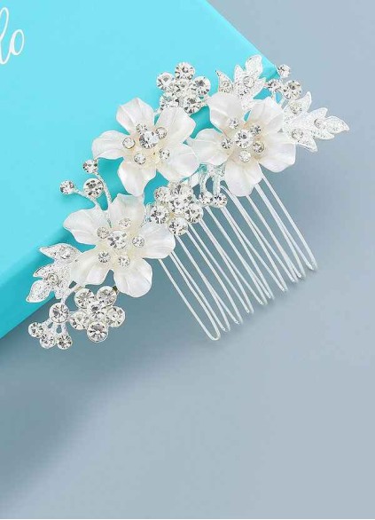 Frosty Meadows Floral Comb Frosty Meadows Floral Comb