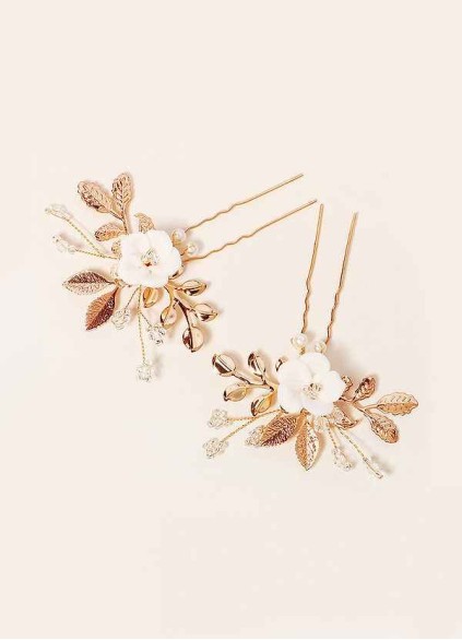 Gold Floral Hairpin Set Gold Floral Hairpin Set