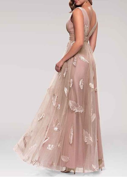 AZ Occasions Lost In Paradise Blush Embroidery Tulle Maxi Dress AZ Occasions Lost In Paradise Blush Embroidery Tulle Maxi Dress