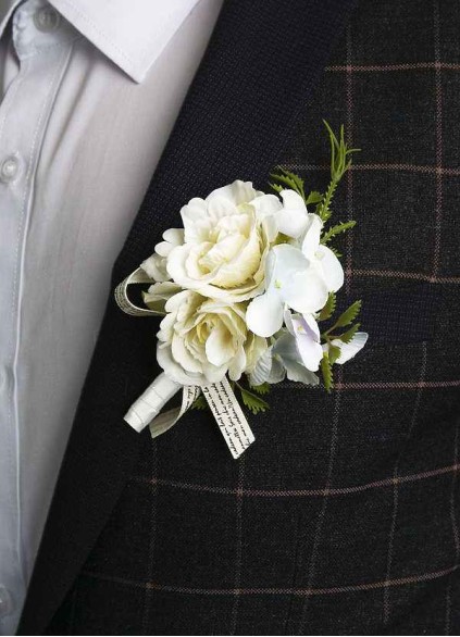 White Bouquet Boutonniere White Bouquet Boutonniere
