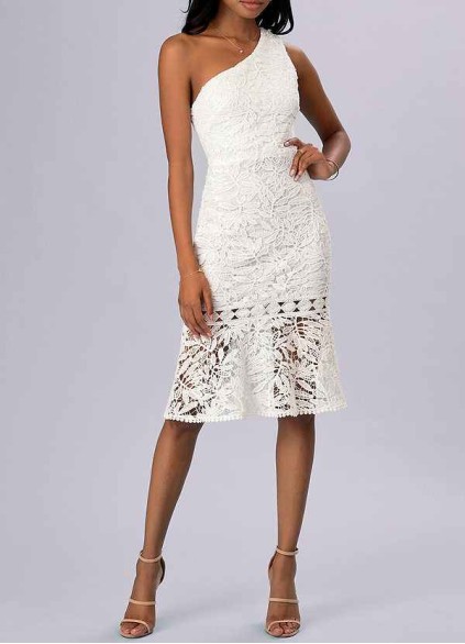 AZ Occasions Every Season Ivory Lace Midi Dress AZ Occasions Every Season Ivory Lace Midi Dress
