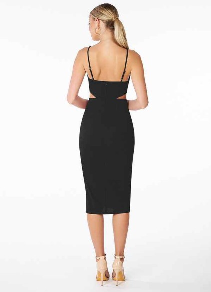 AZ Occasions Midi Stretch Crepe Dress with Side Cutouts and Slit AZ Occasions Midi Stretch Crepe Dress with Side Cutouts and Slit