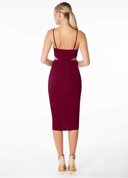 AZ Occasions Midi Stretch Crepe Dress with Side Cutouts and Slit AZ Occasions Midi Stretch Crepe Dress with Side Cutouts and Slit