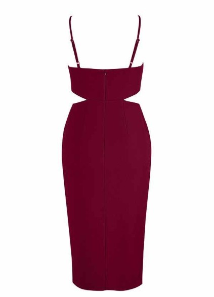 AZ Occasions Midi Stretch Crepe Dress with Side Cutouts and Slit AZ Occasions Midi Stretch Crepe Dress with Side Cutouts and Slit