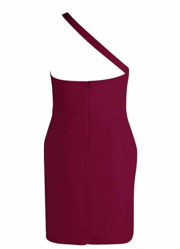 AZ Occasions Mini Stretch Crepe Dress with One Shoulder Strap
