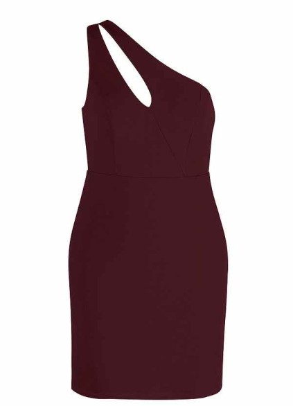 AZ Occasions Mini One Shoulder Stretch Crepe Dress with Keyhole AZ Occasions Mini One Shoulder Stretch Crepe Dress with Keyhole