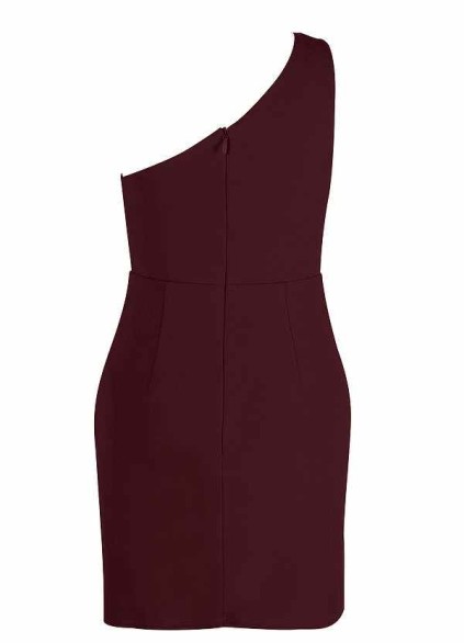 AZ Occasions Mini One Shoulder Stretch Crepe Dress with Keyhole AZ Occasions Mini One Shoulder Stretch Crepe Dress with Keyhole