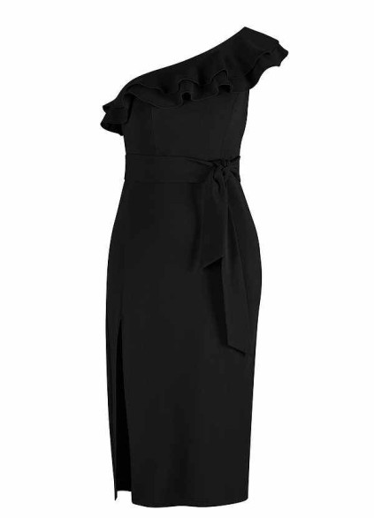 AZ Occasions One Shoulder Ruffle Midi Dress AZ Occasions One Shoulder Ruffle Midi Dress