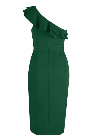 AZ Occasions One Shoulder Ruffle Midi Dress AZ Occasions One Shoulder Ruffle Midi Dress