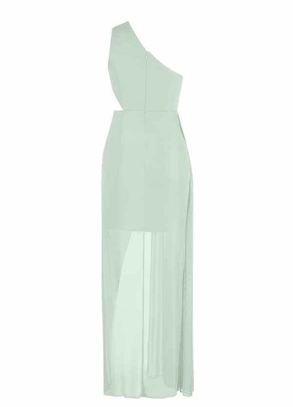 AZ Occasions Mesh One Shoulder Side Cutout Draped Dress AZ Occasions Mesh One Shoulder Side Cutout Draped Dress